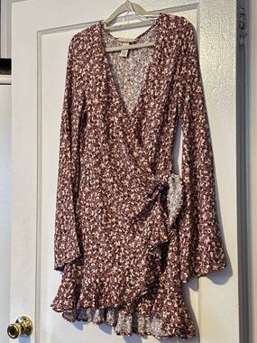 H&M Pink Printed Wrap Dress